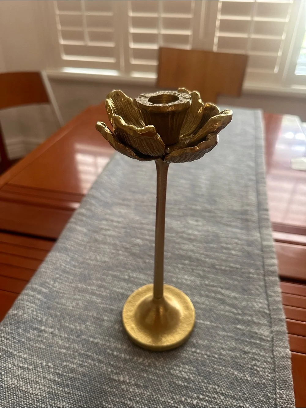 Gold Floral Candle Holder - hand craft in India anthropology vibes